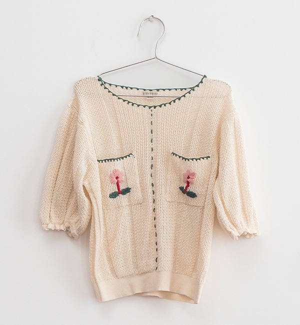 [FISH &amp; KIDS]Knit Embroidered Top