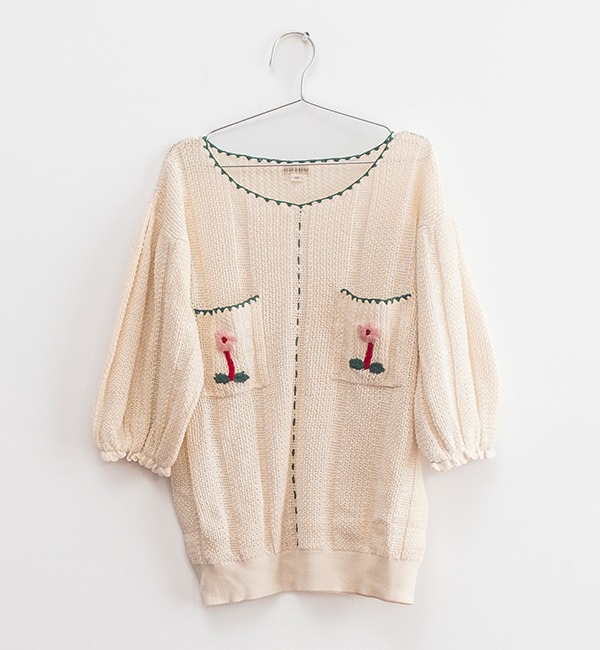 [FISH &amp; KIDS]Knit Embroidered Top Women