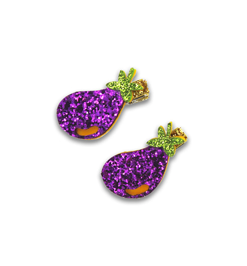 [MILK &amp; SODA]Mini Eggplant Duck Clips - Purple